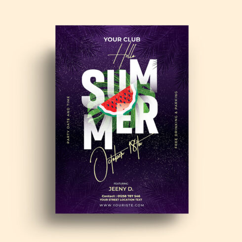 Summer Party Flyer Template main cover.