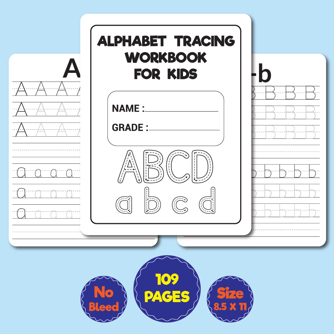 Alphabet Tracing Workbook For Kids main cover.