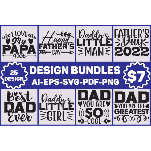 Dad SVG Designs Bundle cover image.