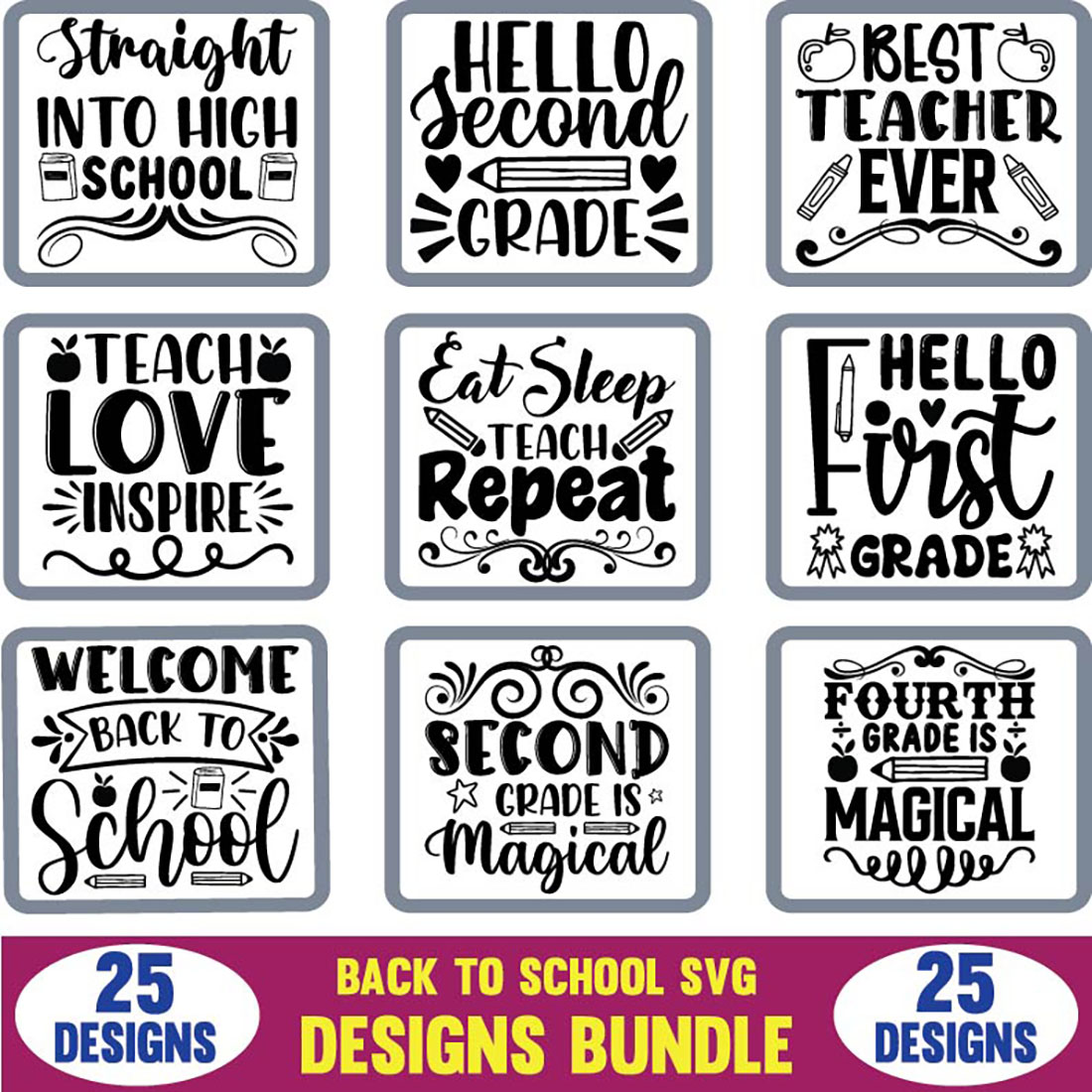 Back To School SVG Designs Bundle main cover