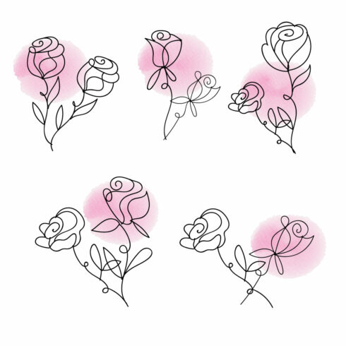 Watercolor rose svg bundle - MasterBundles