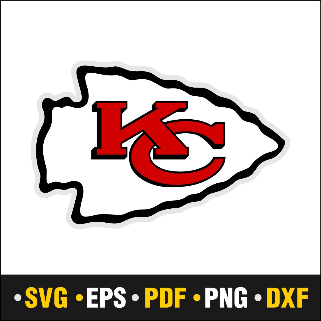 Kansas City Chieft Heart Svg, Sport Svg, Kansas City Chiefs Svg