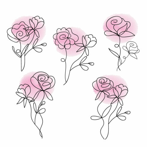 Pink Rose Clipart JPG main cover.
