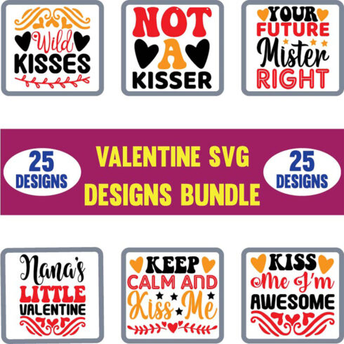 Quotes Valentine SVG Designs Bundle cover image.