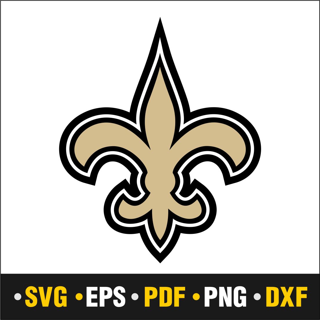 New Orleans Saints logo Digital File (SVG cutting file + pdf+png+dxf)