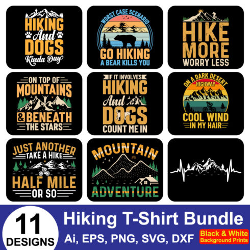 Adventure Camping T-shirt Design Bundle cover image.