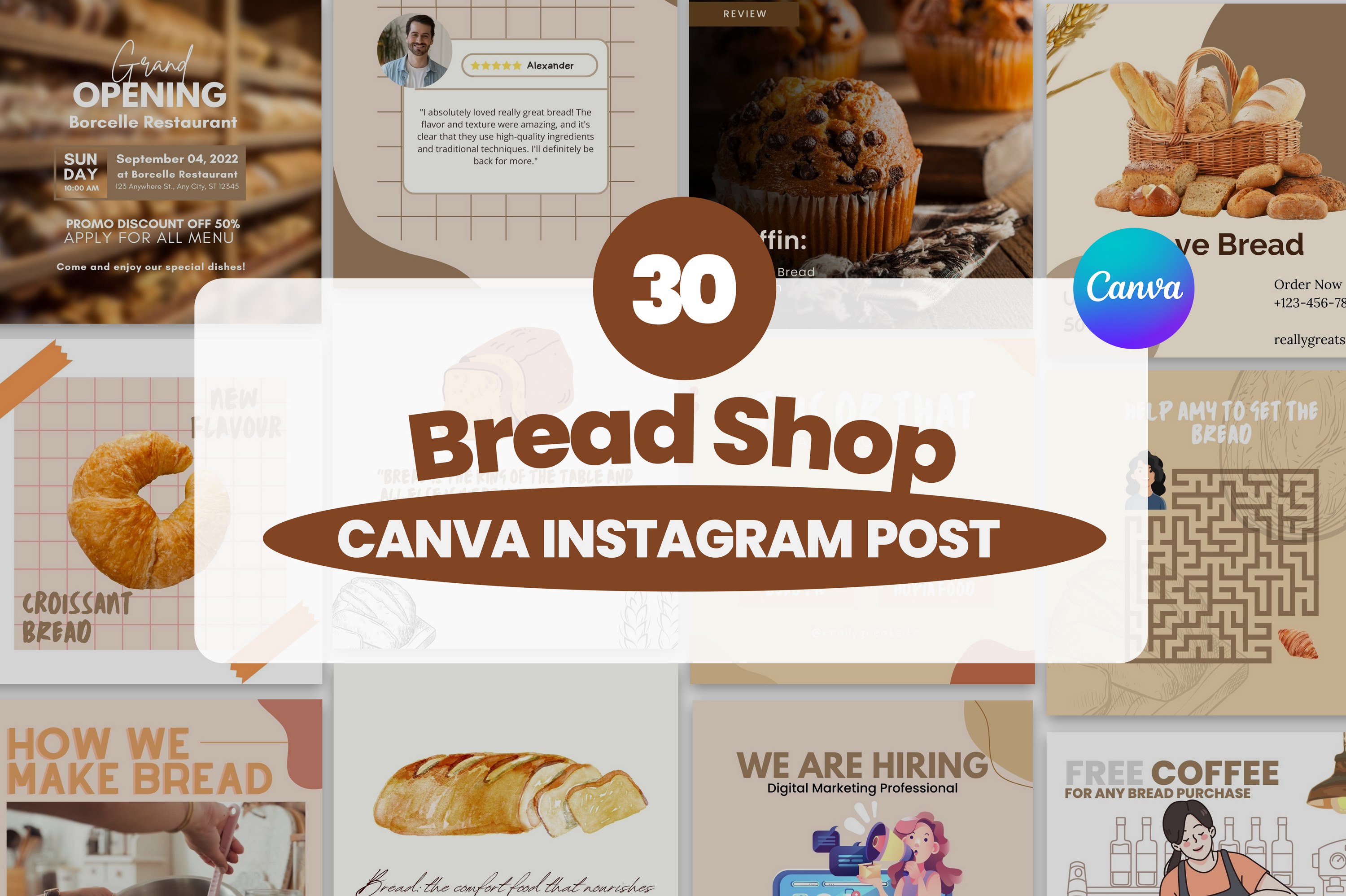 A selection of elegant Canva post template images