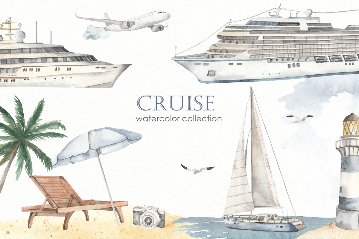 Cover image of Cruise Watercolor Collection.