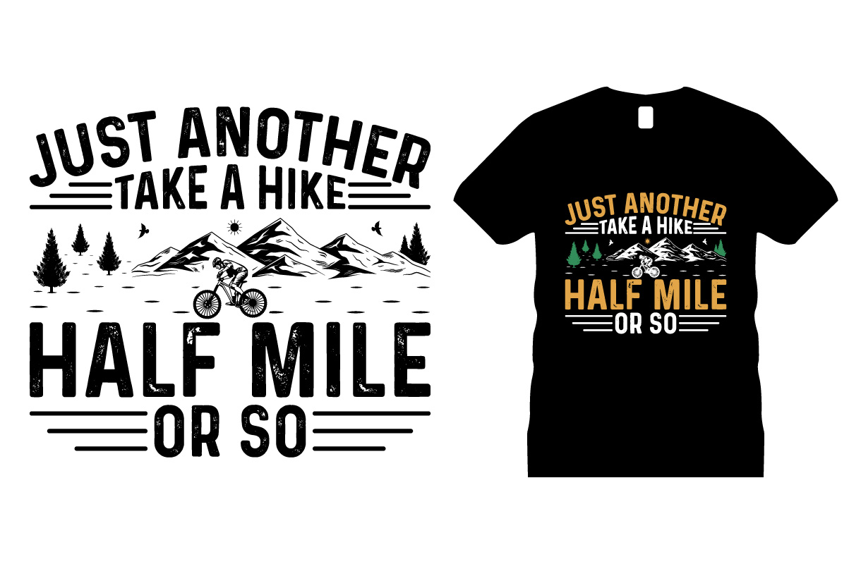 Mountain Half Mile T-shirt Design Bundle preview image.