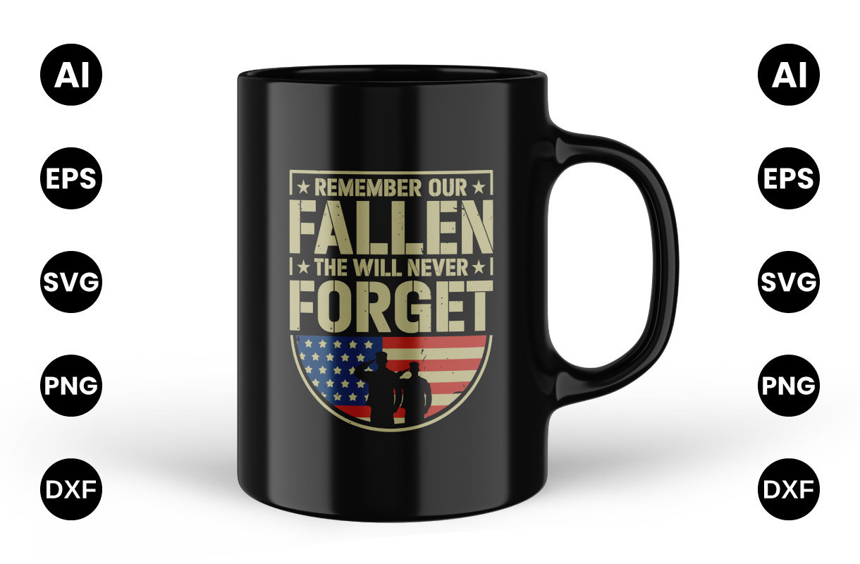 Glance black cup with lettering and USA flag.