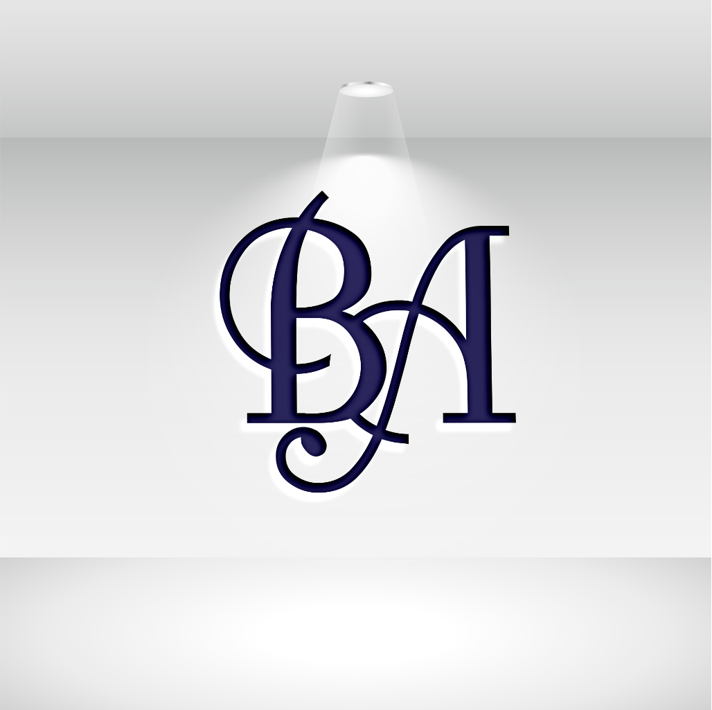 Letter BA Logo Design Dark Blue preview image.