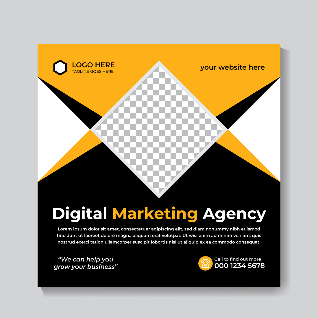 Corporate Modern Digital Marketing Social Media Post Design Template main cover