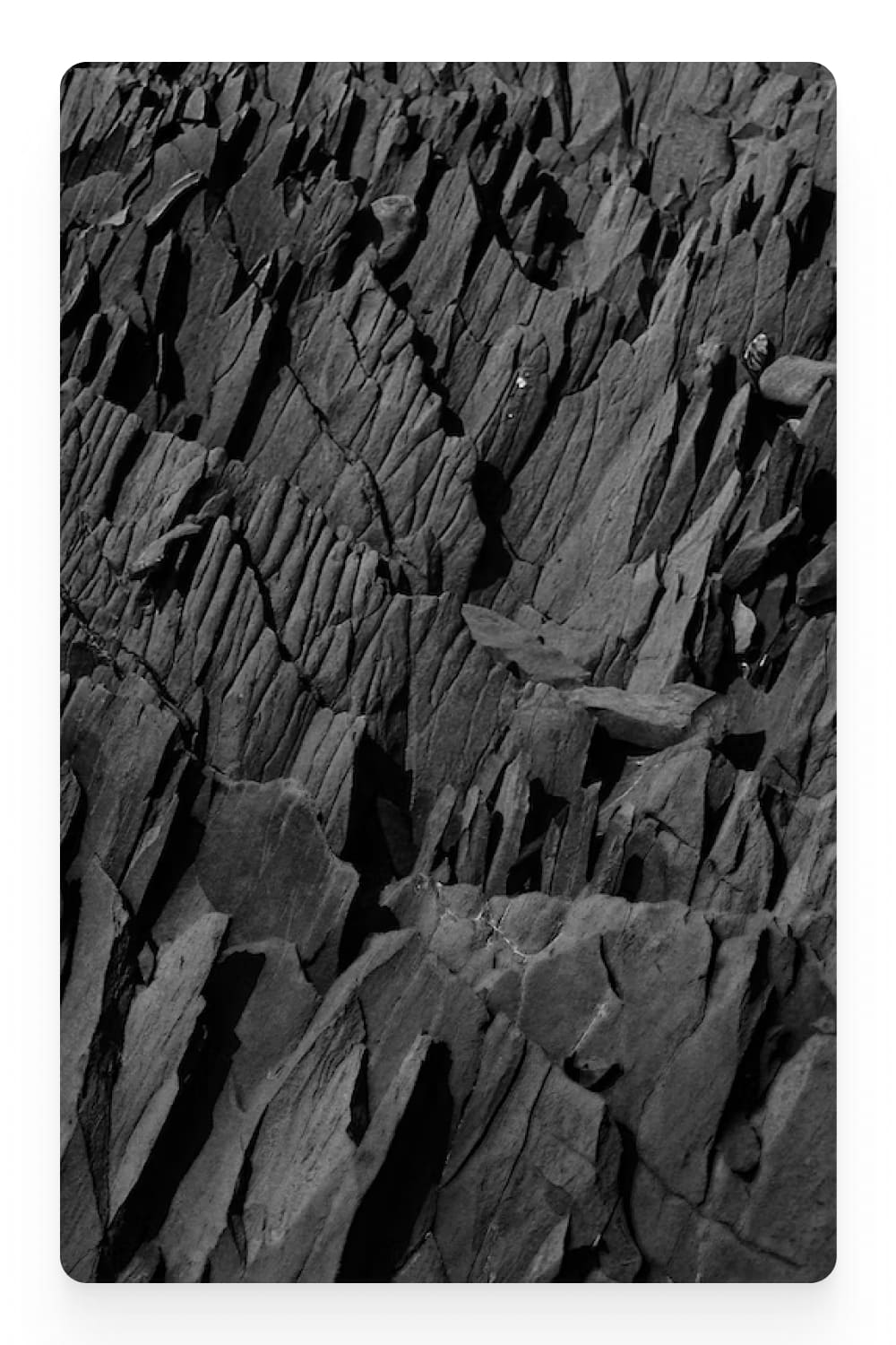 Photo of black rocks.