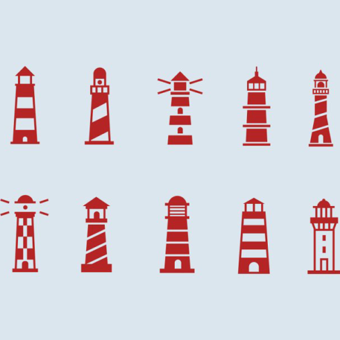 10 lighthouse icons main image preview.