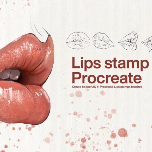 10 Lips Stamps Procreate.
