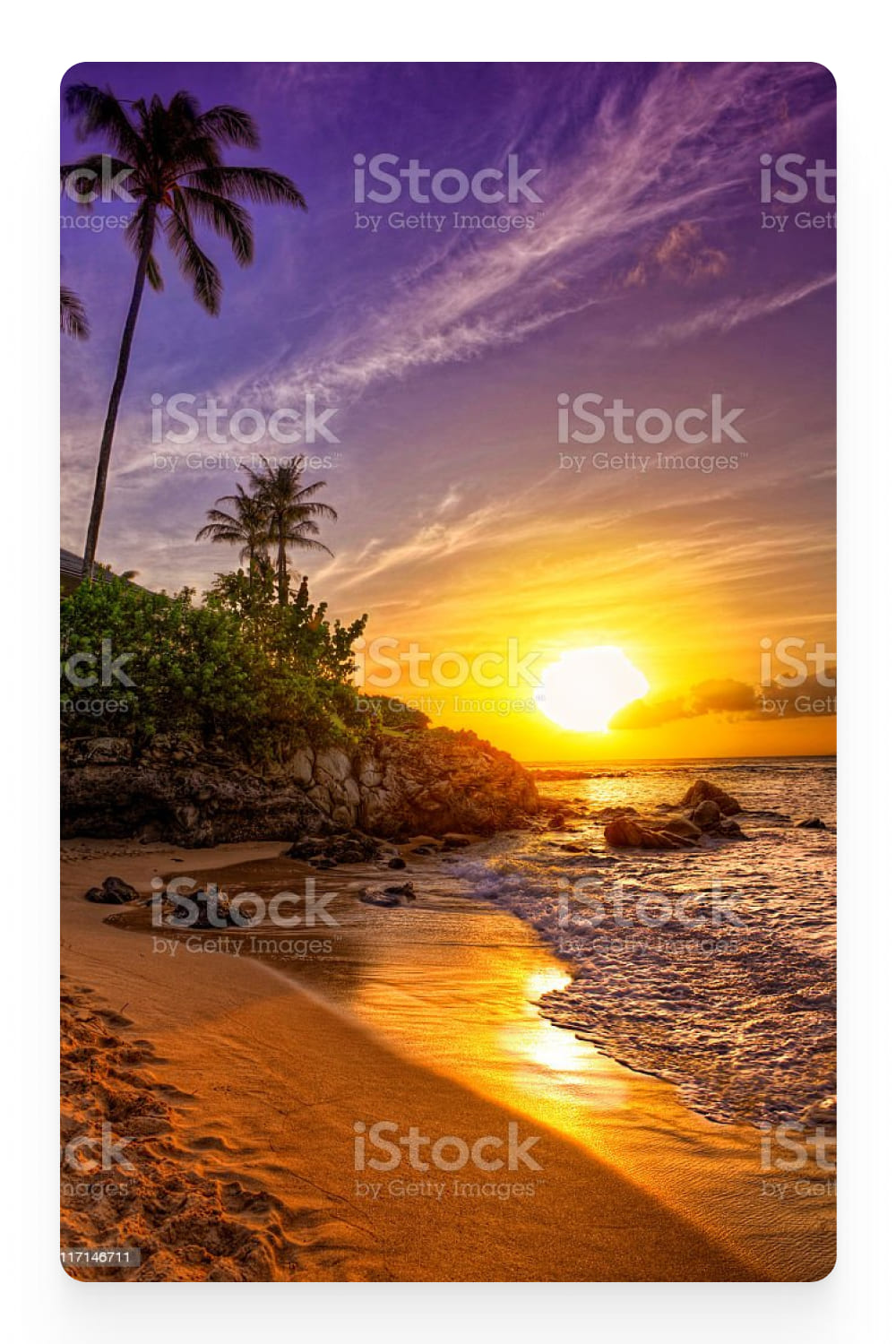 Photo of a tropical beach in sunset light.
