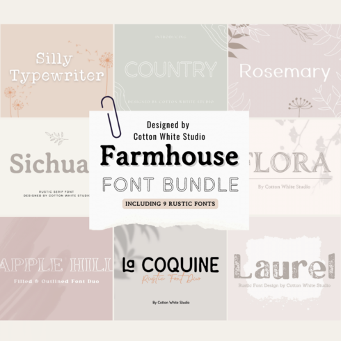 Farmhouse Font Bundle cover image.
