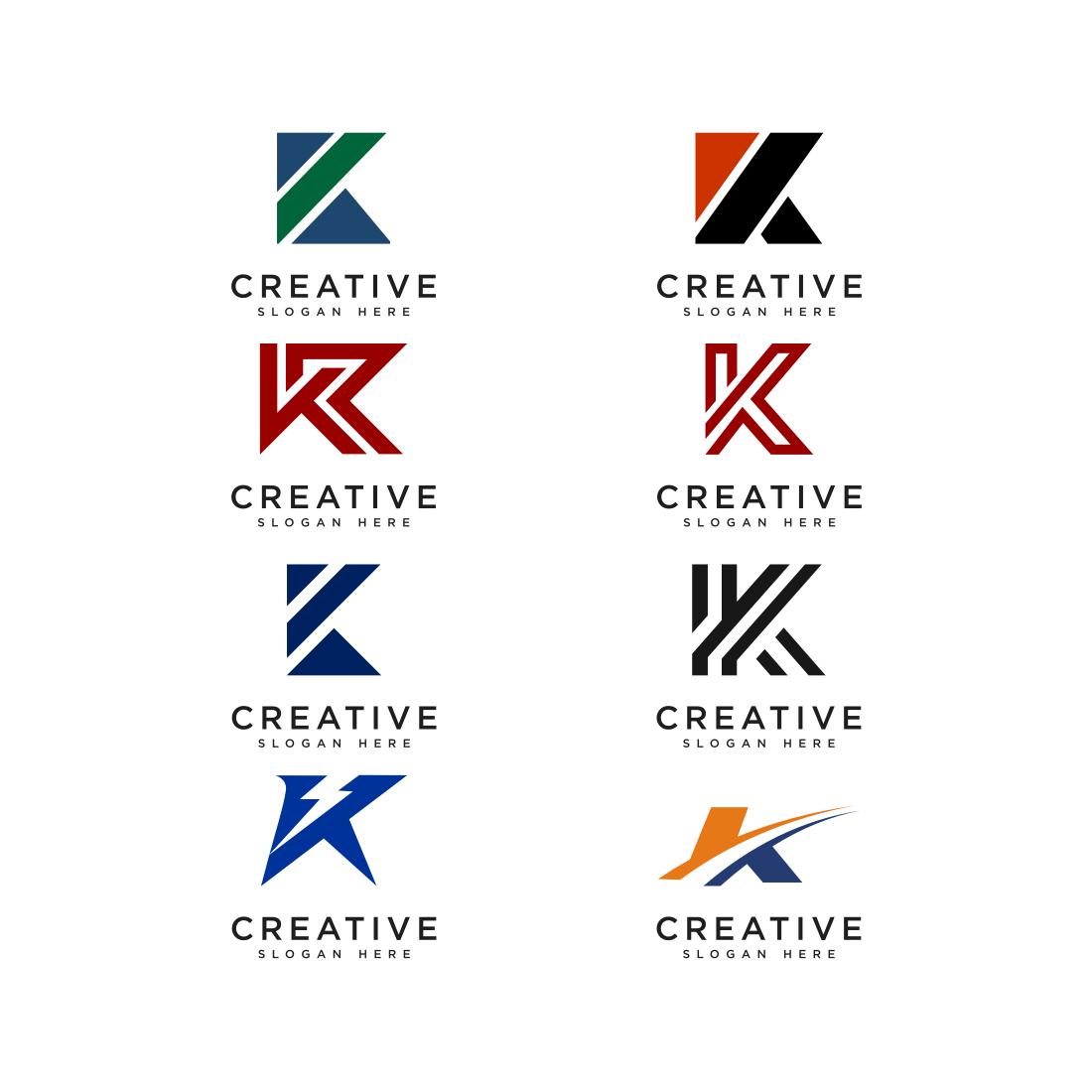 creative letter k logo designs