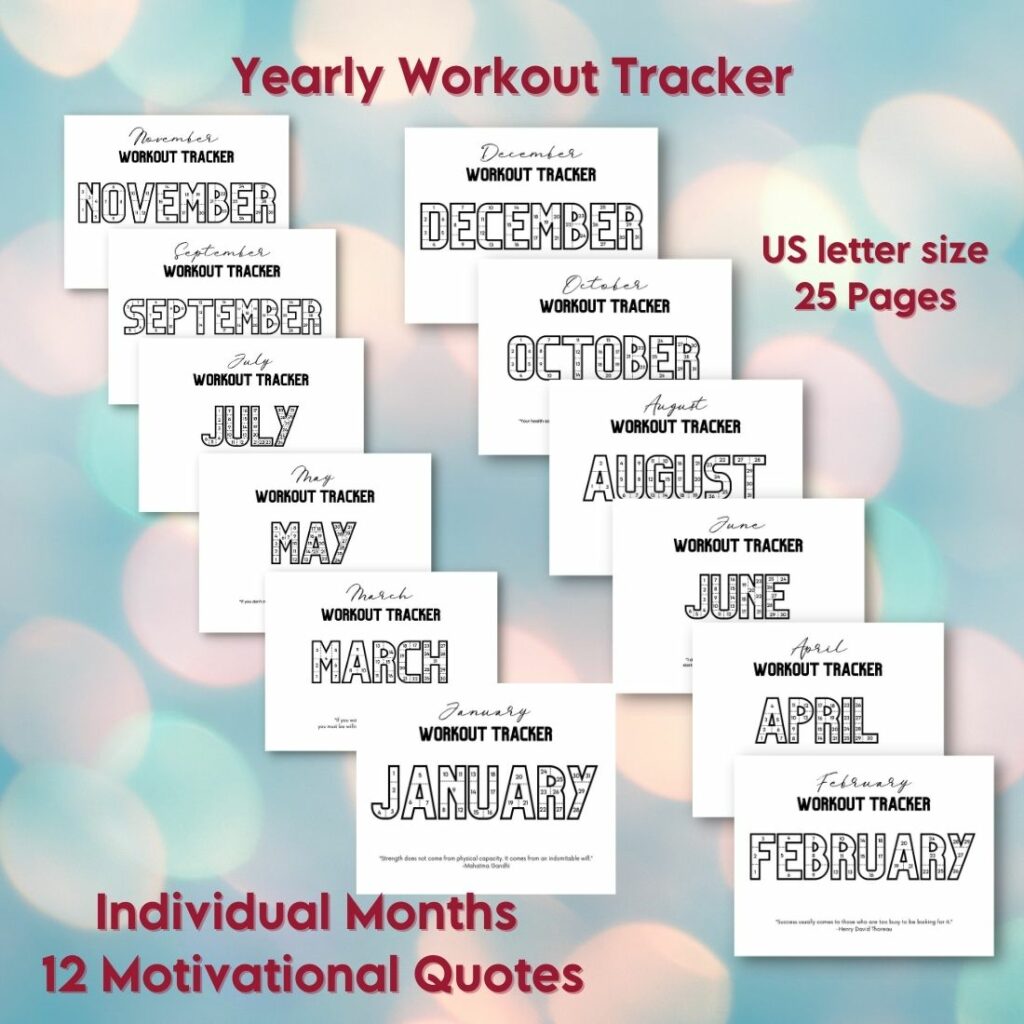 Workout Tracker Printable | MasterBundles