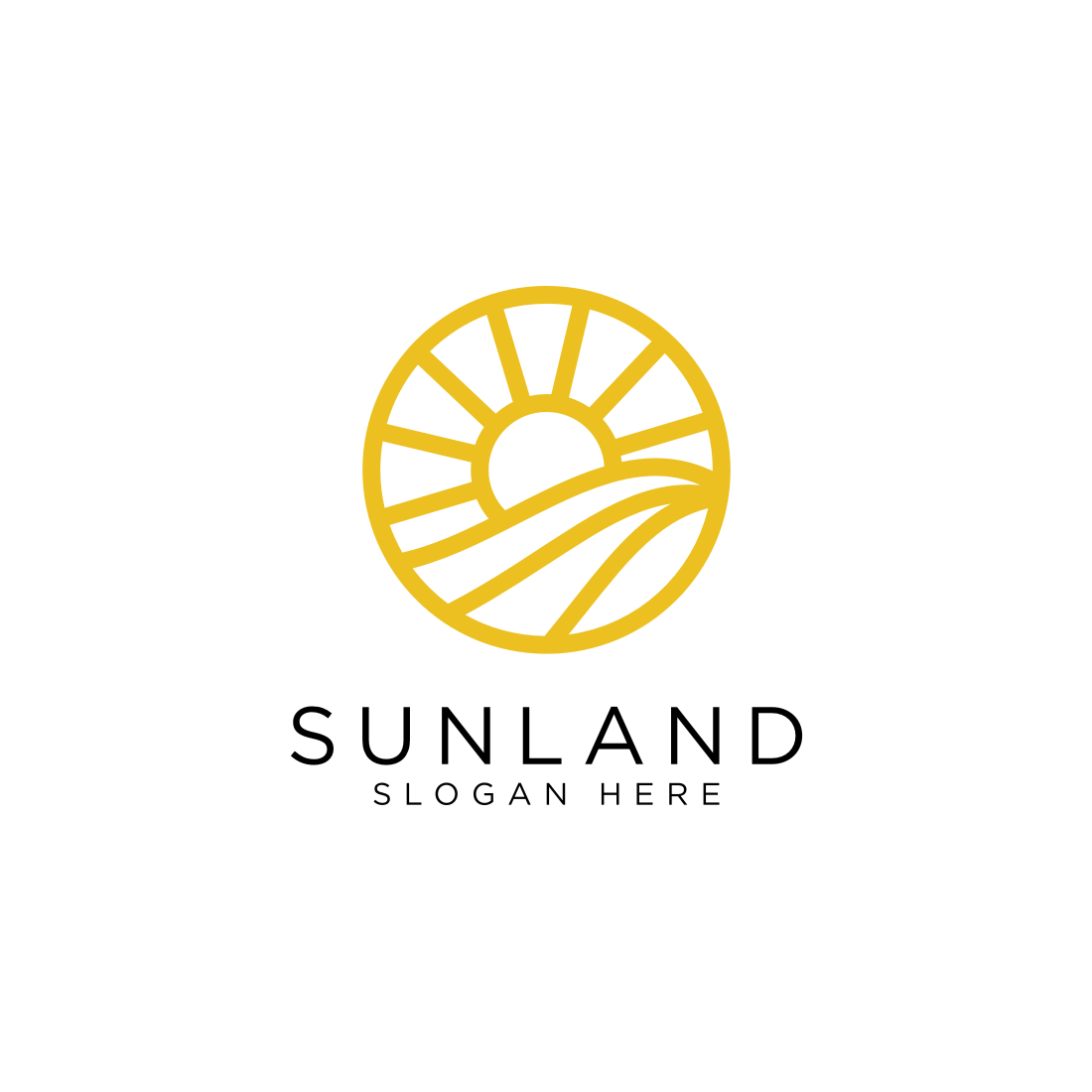 Sun And Landscape Logo Design Vector - MasterBundles