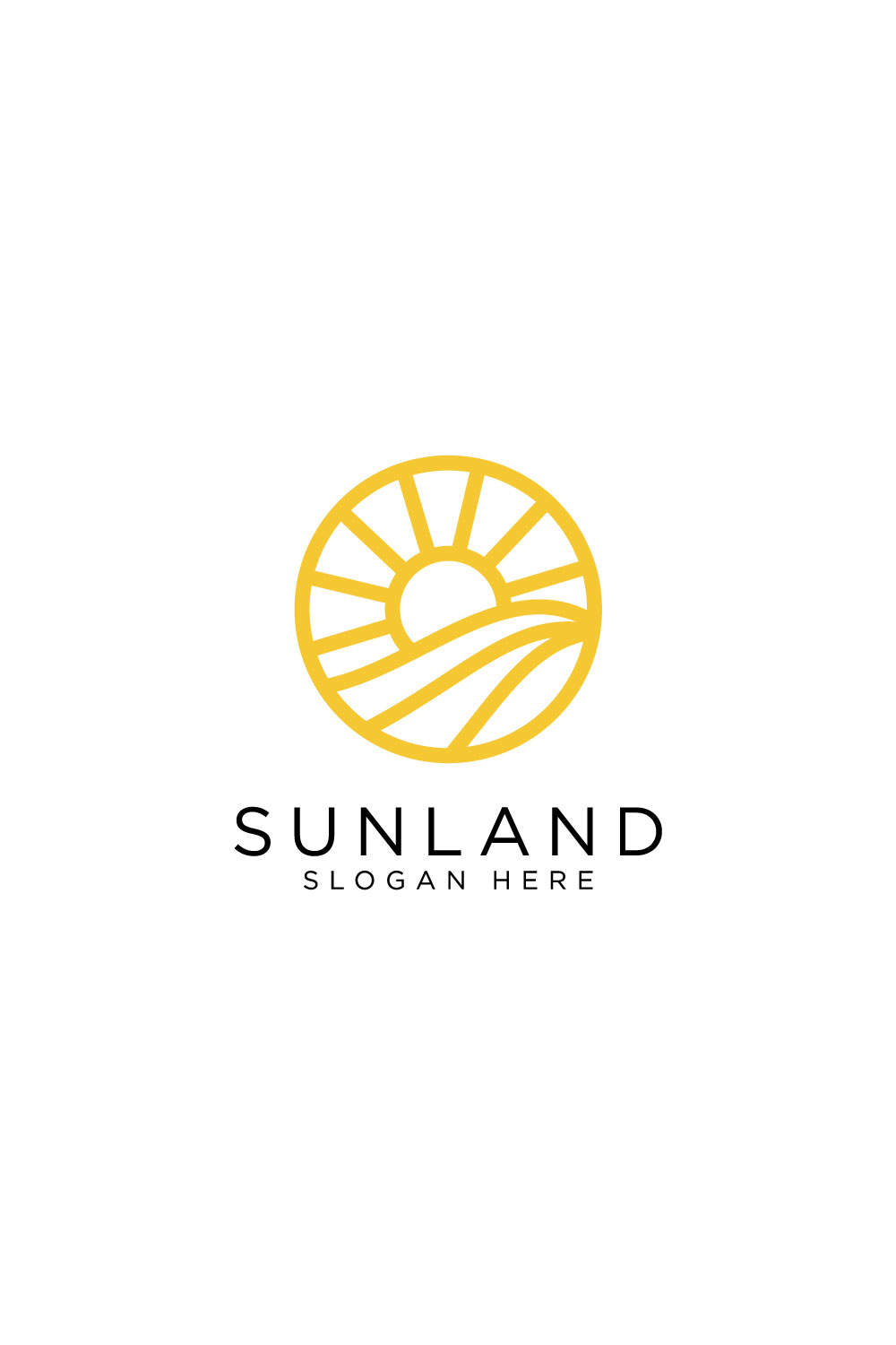 sun and landscape logo design vector pinterest preview image.