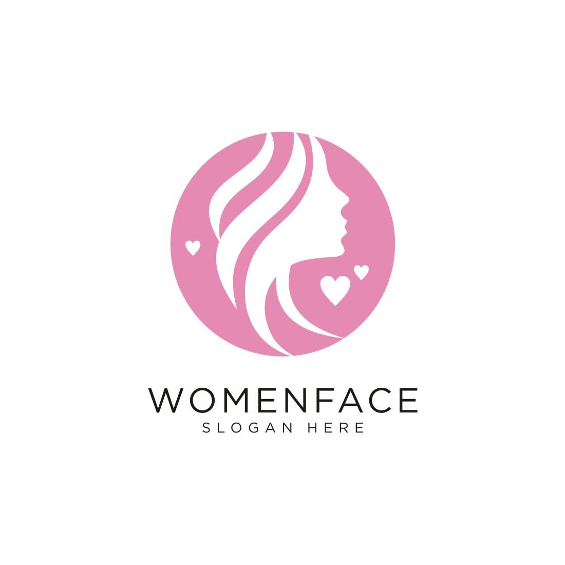 Image Details IST_25129_09286 - Vector of beautiful woman face logo, women  icon on white background