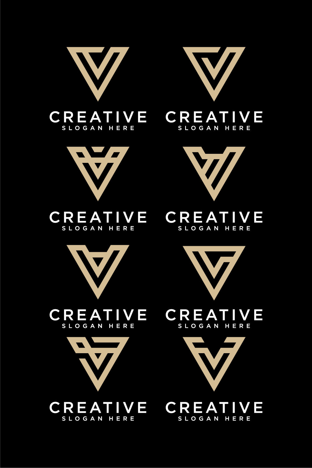 set of initial letter v logo design vector pinterest preview image.