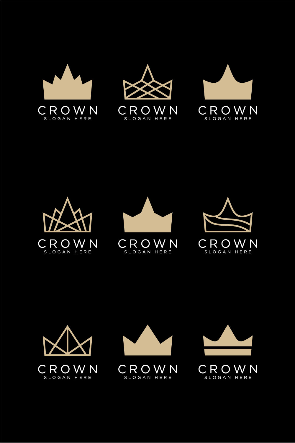 crown logo design vector pinterest preview image.