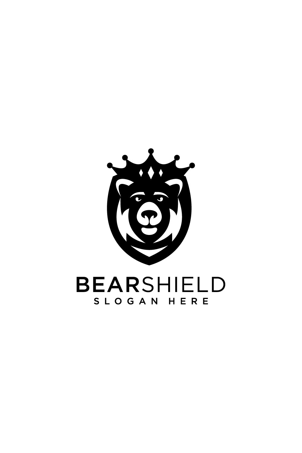 bear crown logo design vector pinterest preview image.