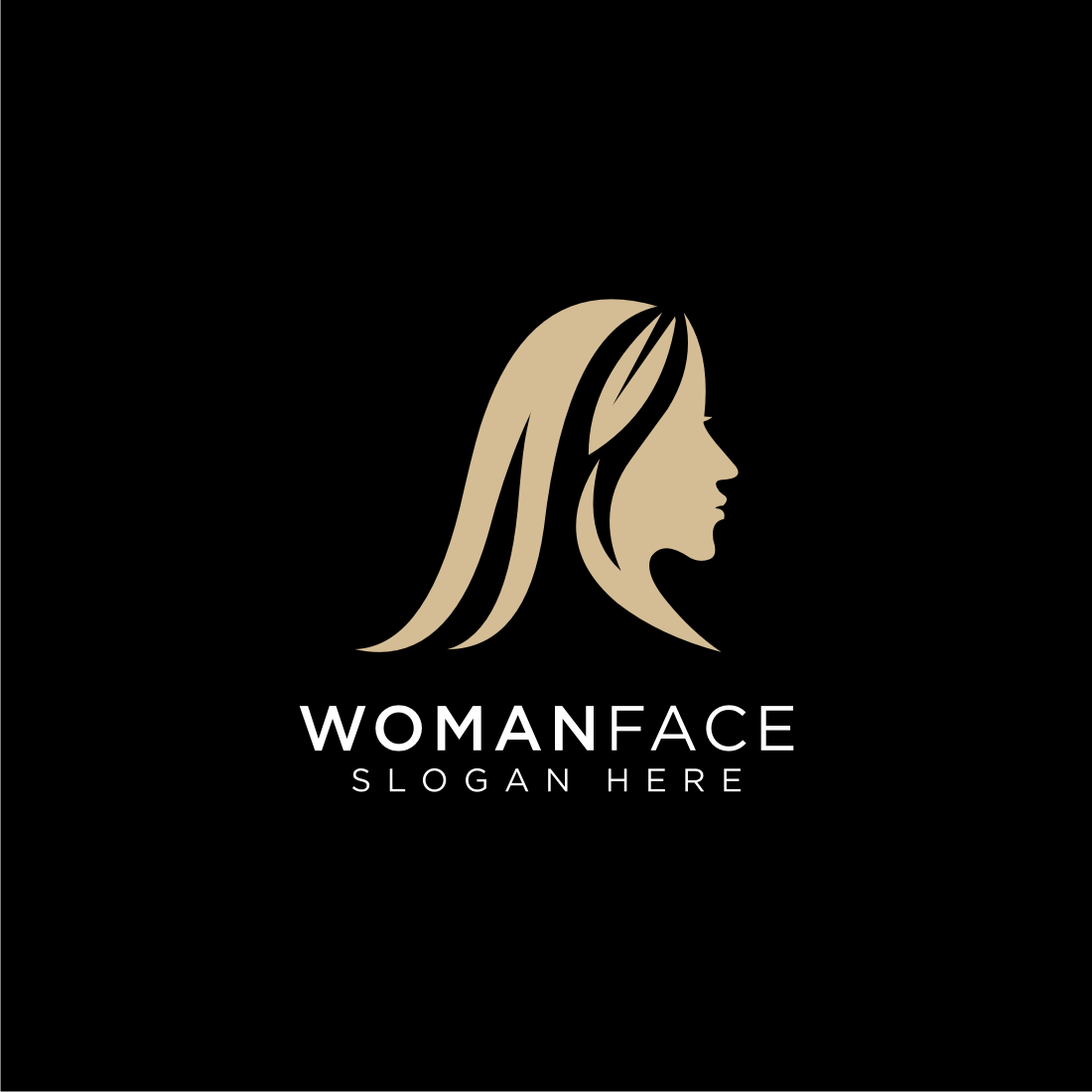 Beautiful woman face and hair fashion icon Vector Image | Woman face  silhouette, Woman face, Silhouette art