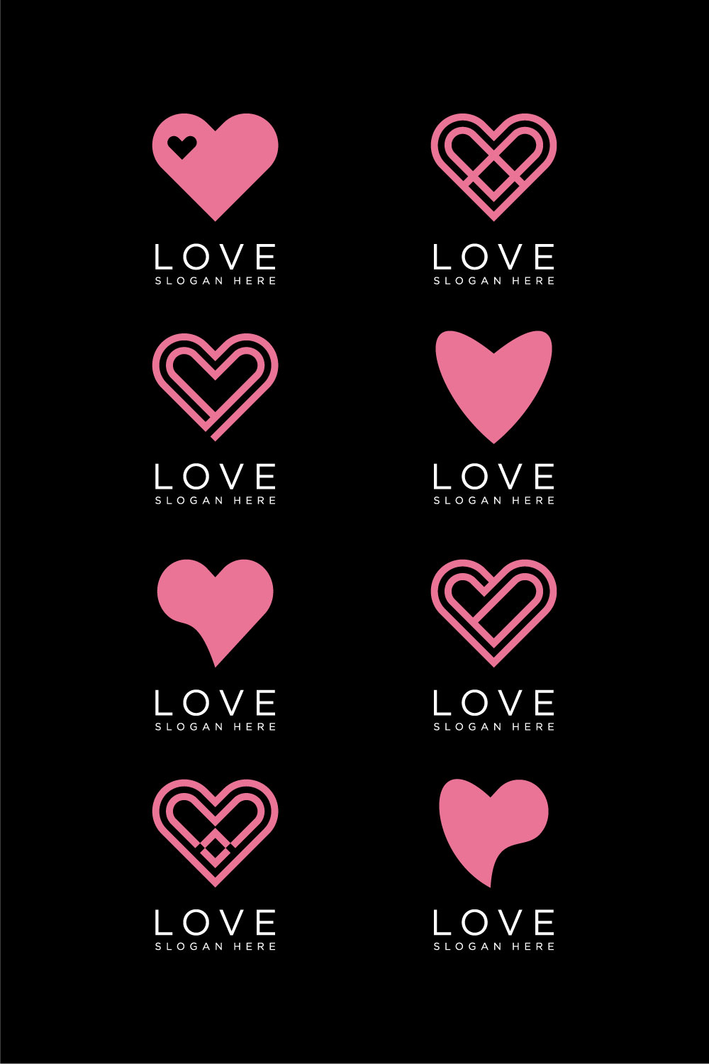 love set logo design vector pinterest preview image.