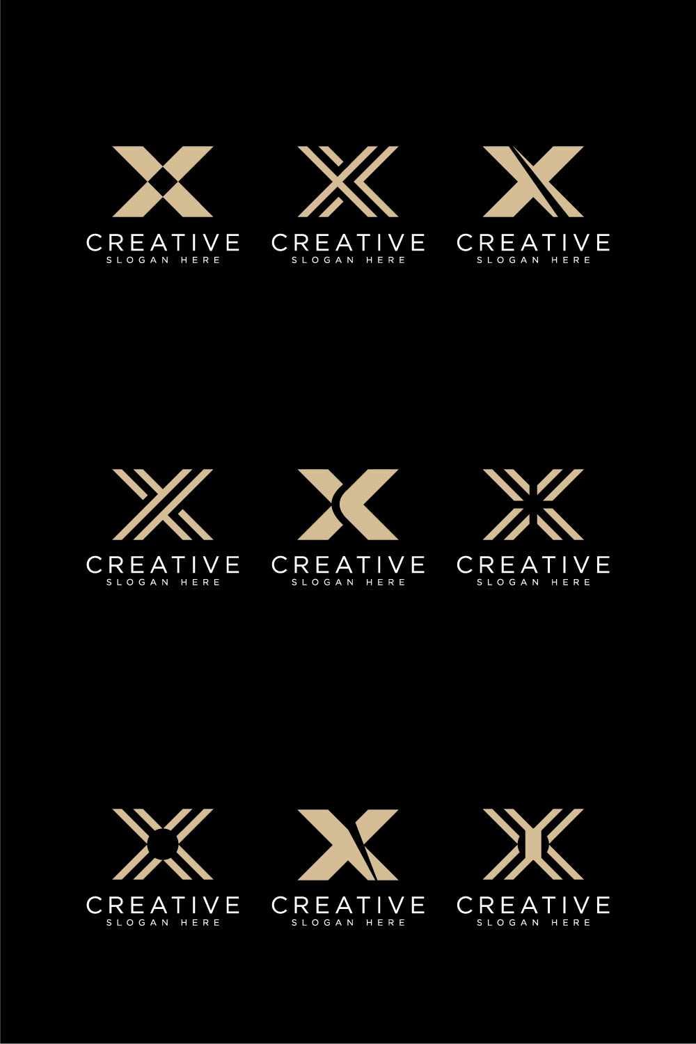set of initial letter x logo design vector pinterest preview image.