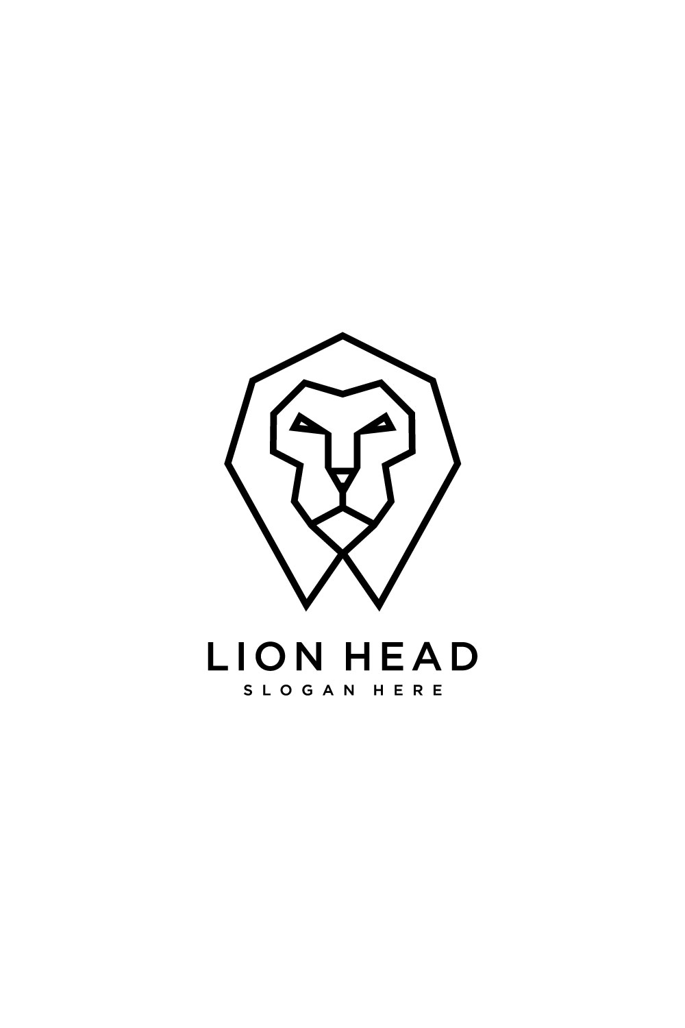 lion heAD logo design vector pinterest preview image.