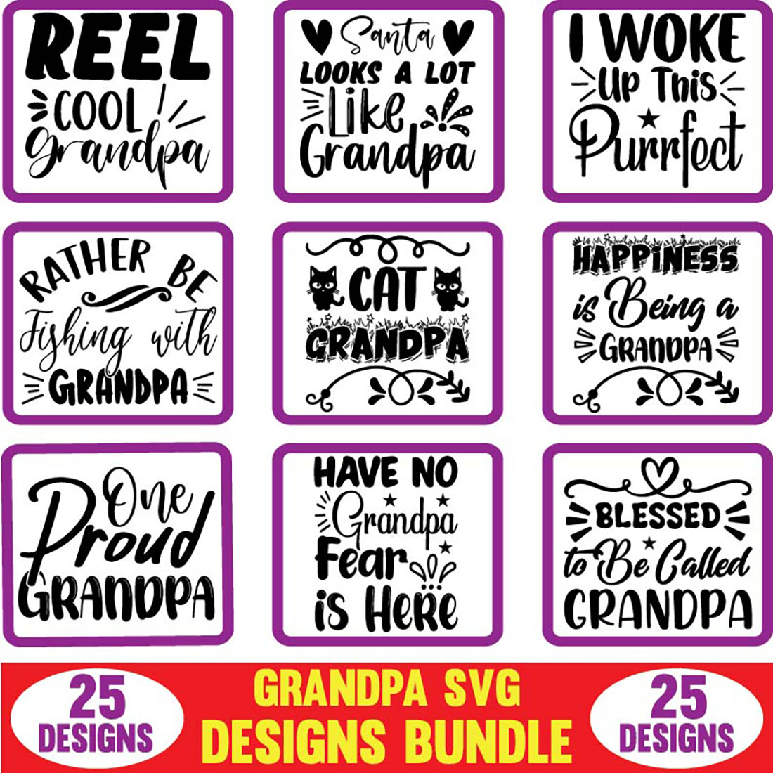 Grandpa SVG Designs Bundle main cover