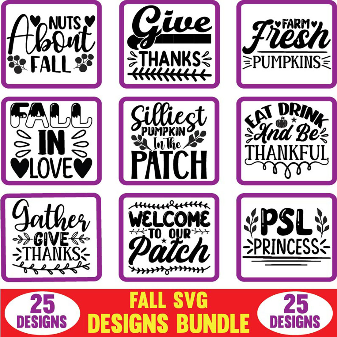 Fall SVG Designs Bundle main cover