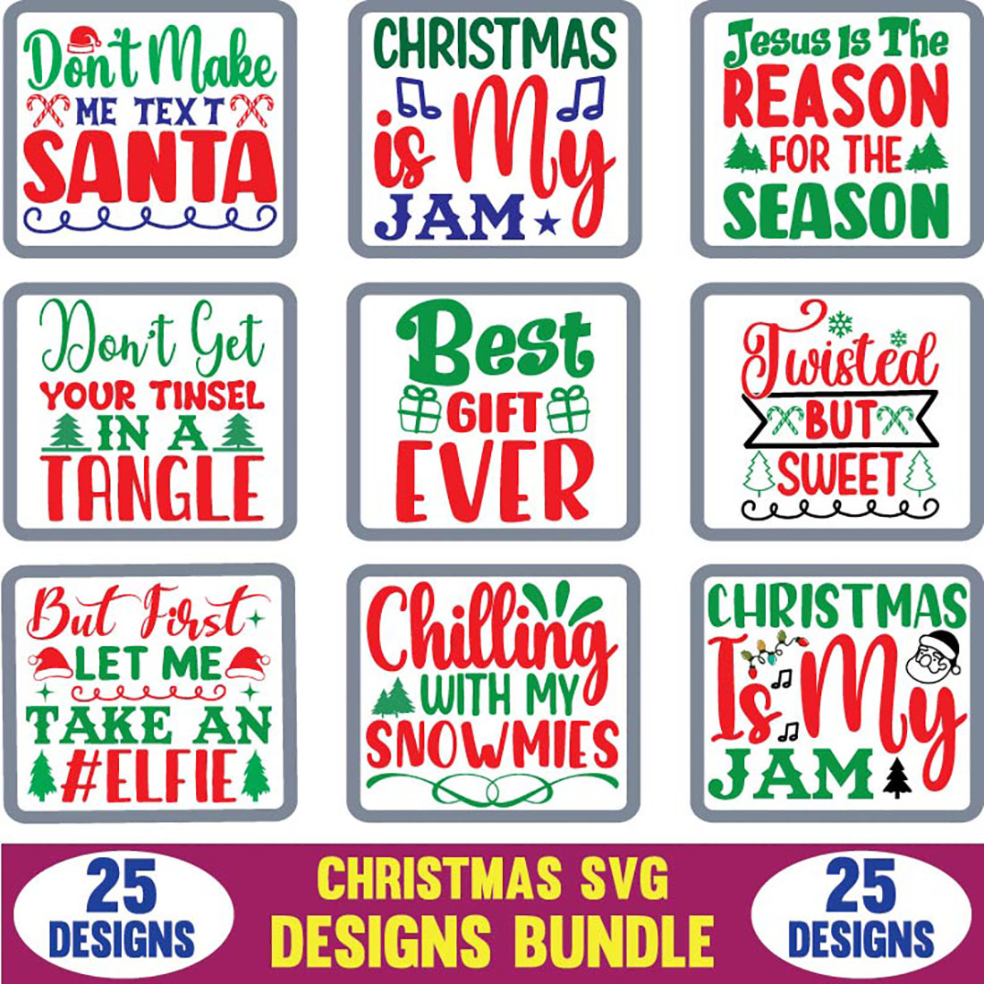 Christmas SVG Designs Bundle main cover