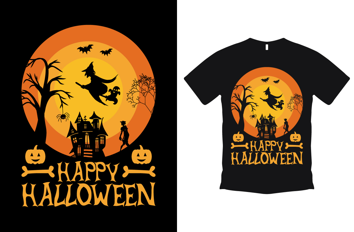 T-shirt image with elegant halloween theme print