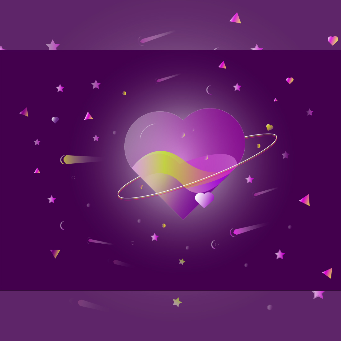 Purple Love Space Vector Illustration main cover.
