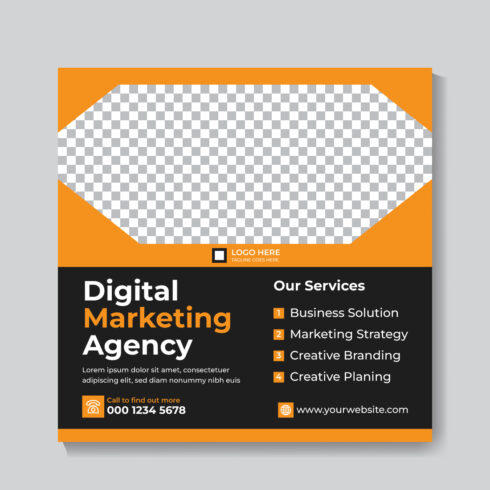 Corporate Digital Marketing Social Media Post Design Template main cover image.