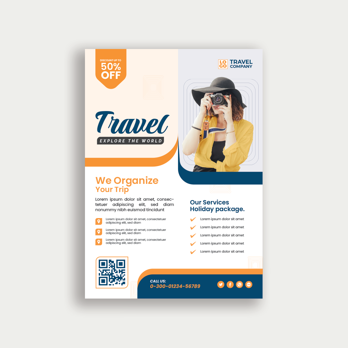 Travel A4 Size Sale Flyer Template main image.