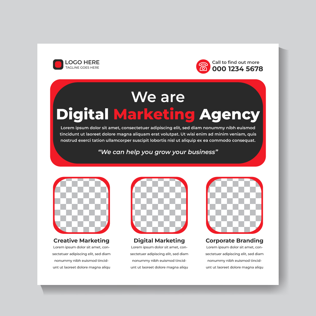 Corporate Modern Digital Marketing Social Media Post Design Template main cover