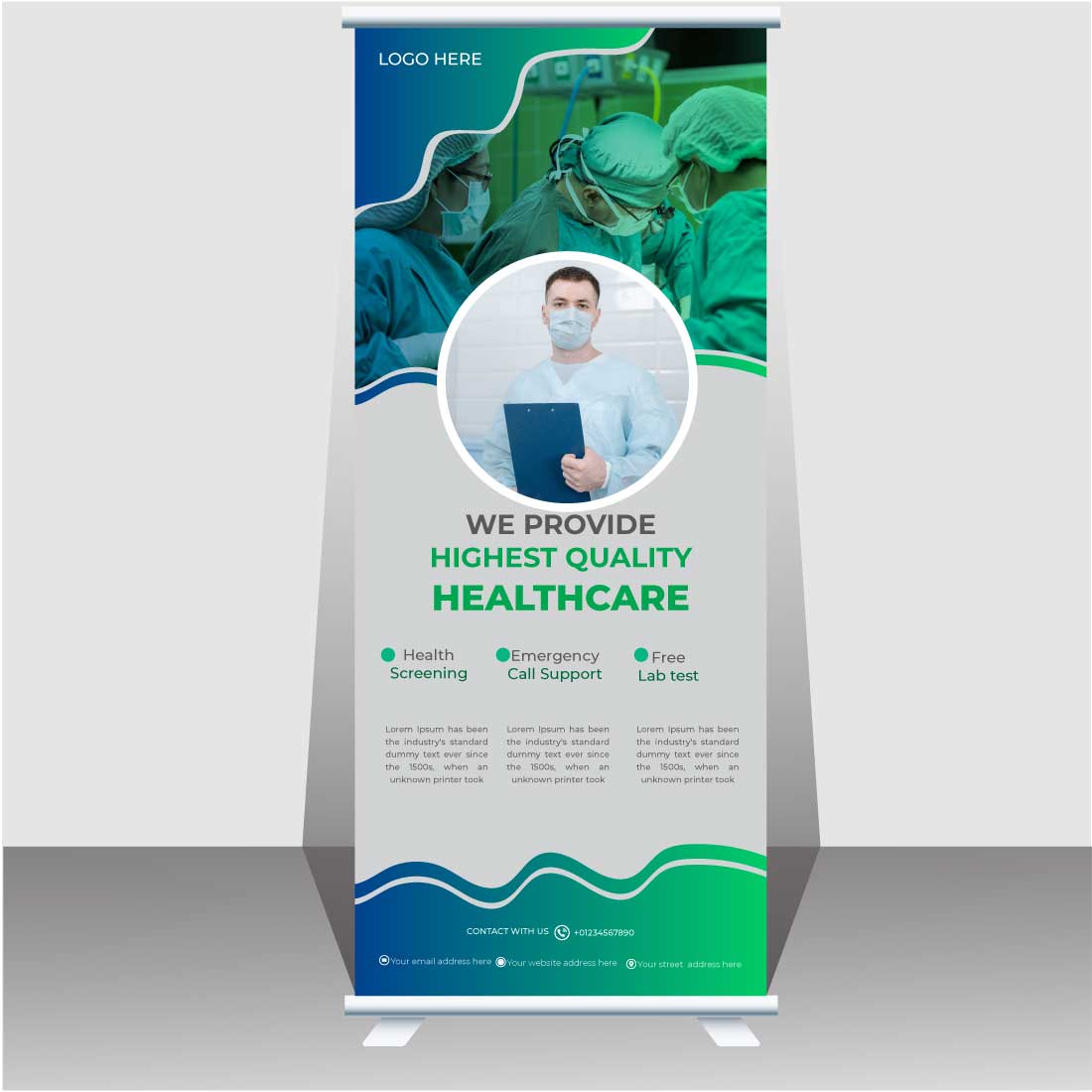 Heath Care Medical Roll-Up Banner main cover