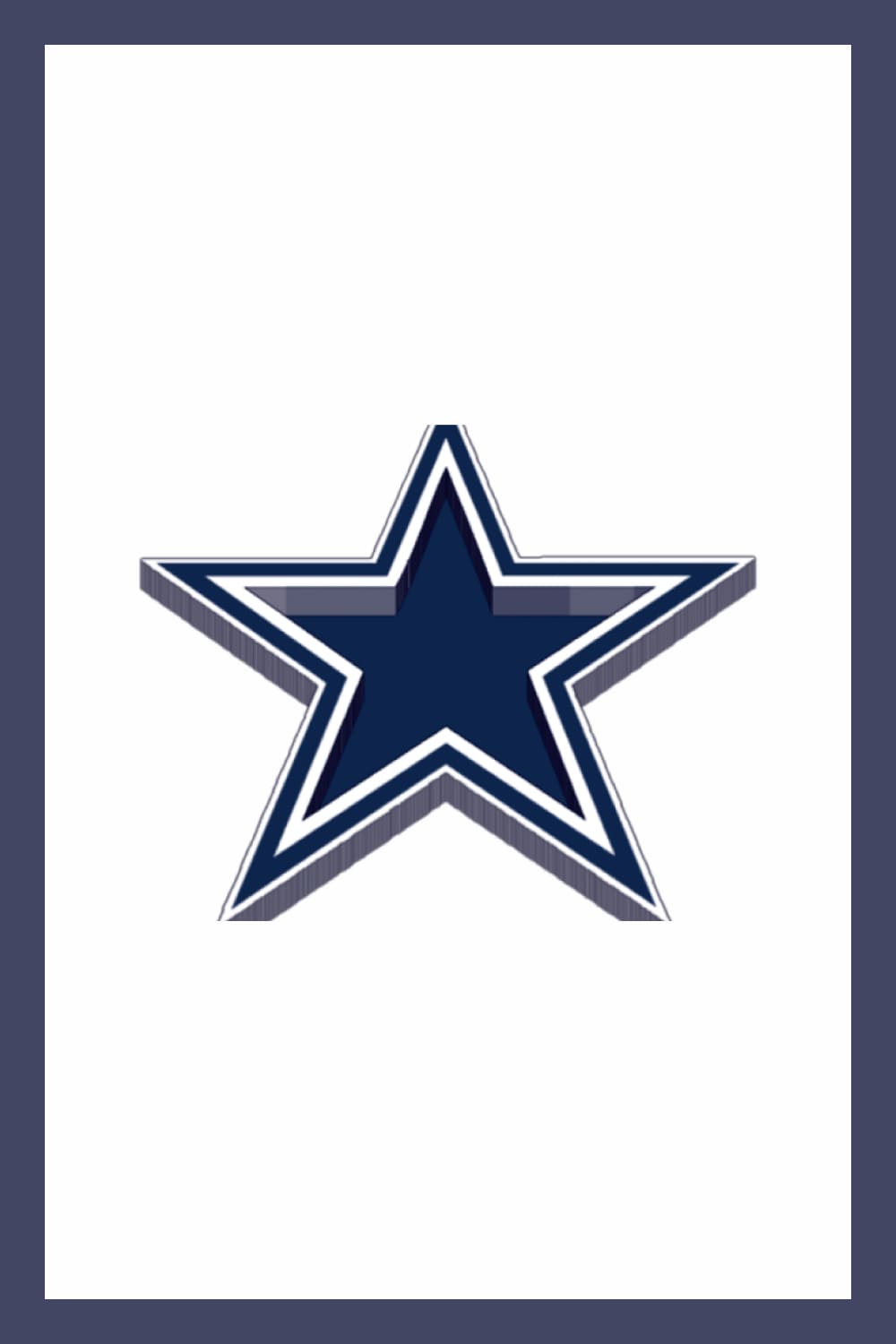 Three dimensional blue star of Dallas Cowboys.