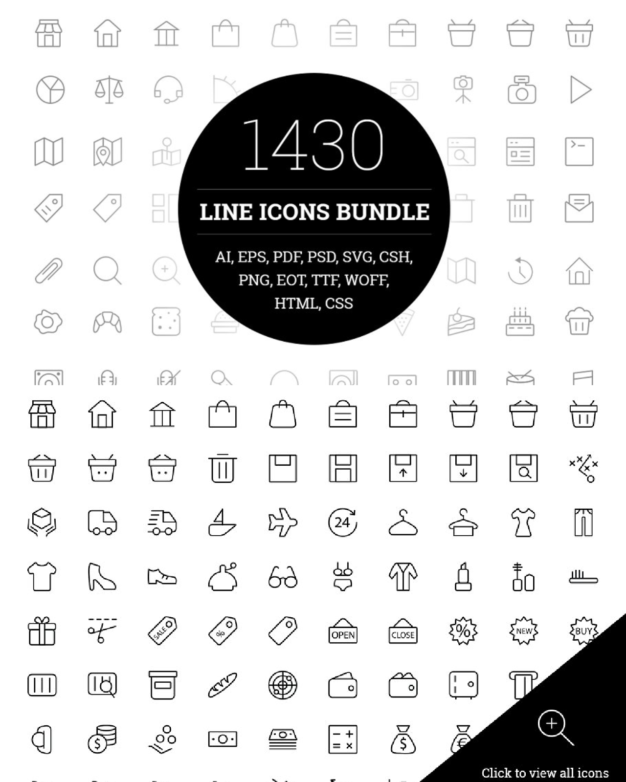 1430 line icons bundle pinterest image preview.