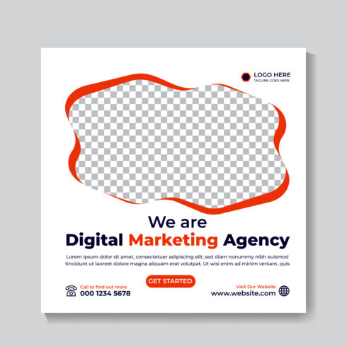 Corporate Modern Digital Marketing Social Media Post Design Template main cover.