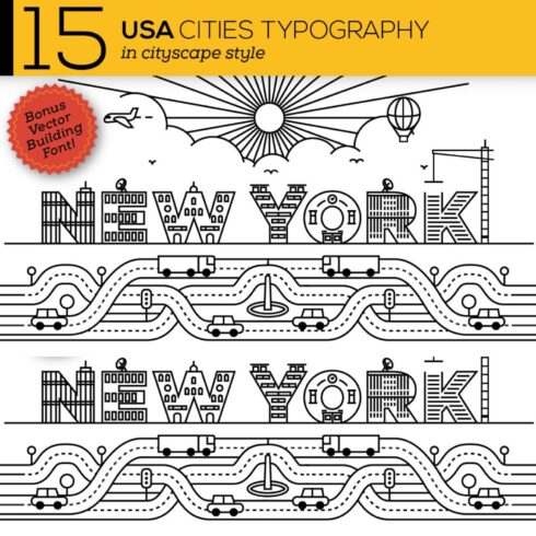 15 Creative USA Cities Typography Main Cover.