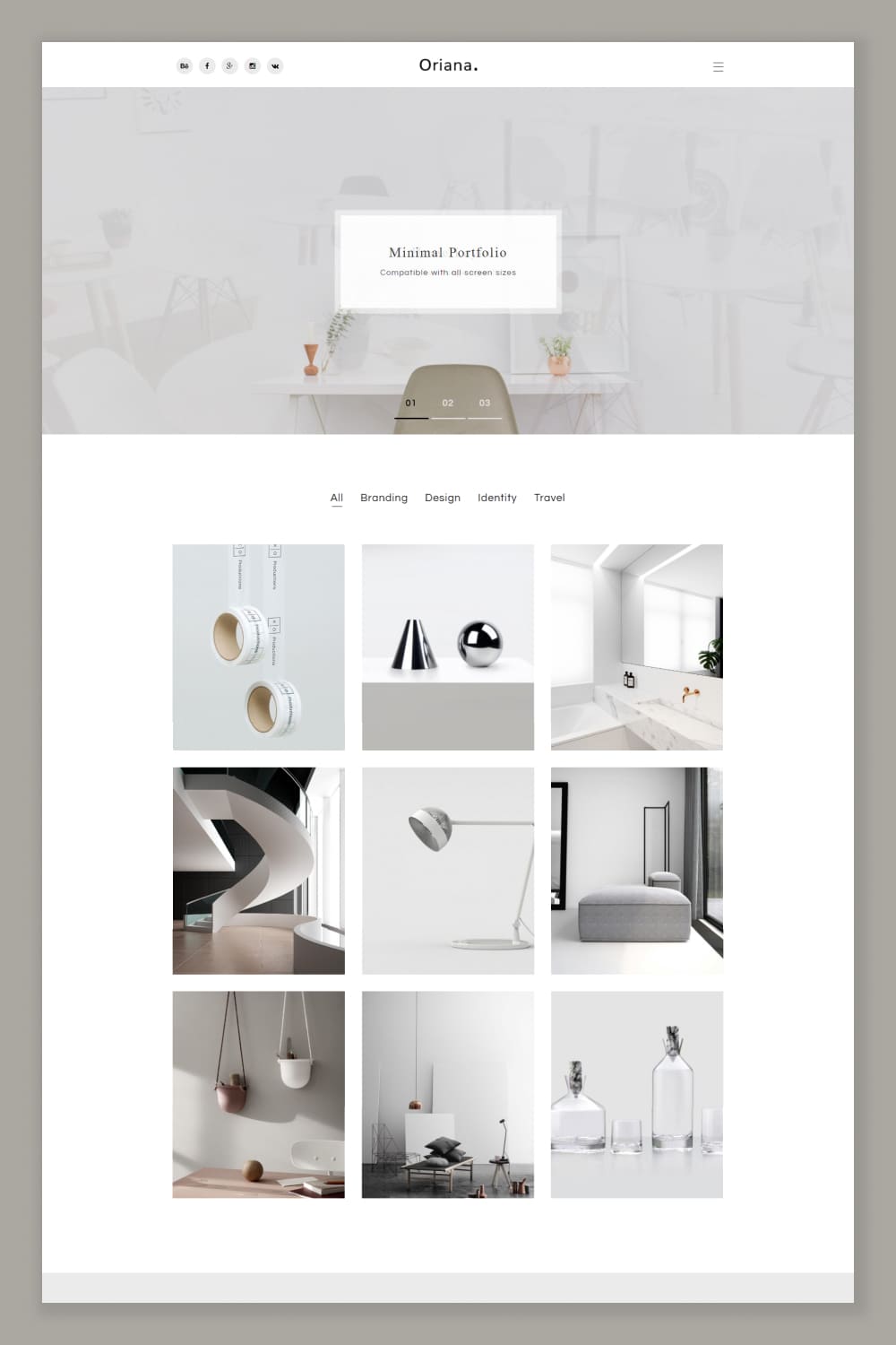 Minimal Portfolio & Photography WordPress Theme.