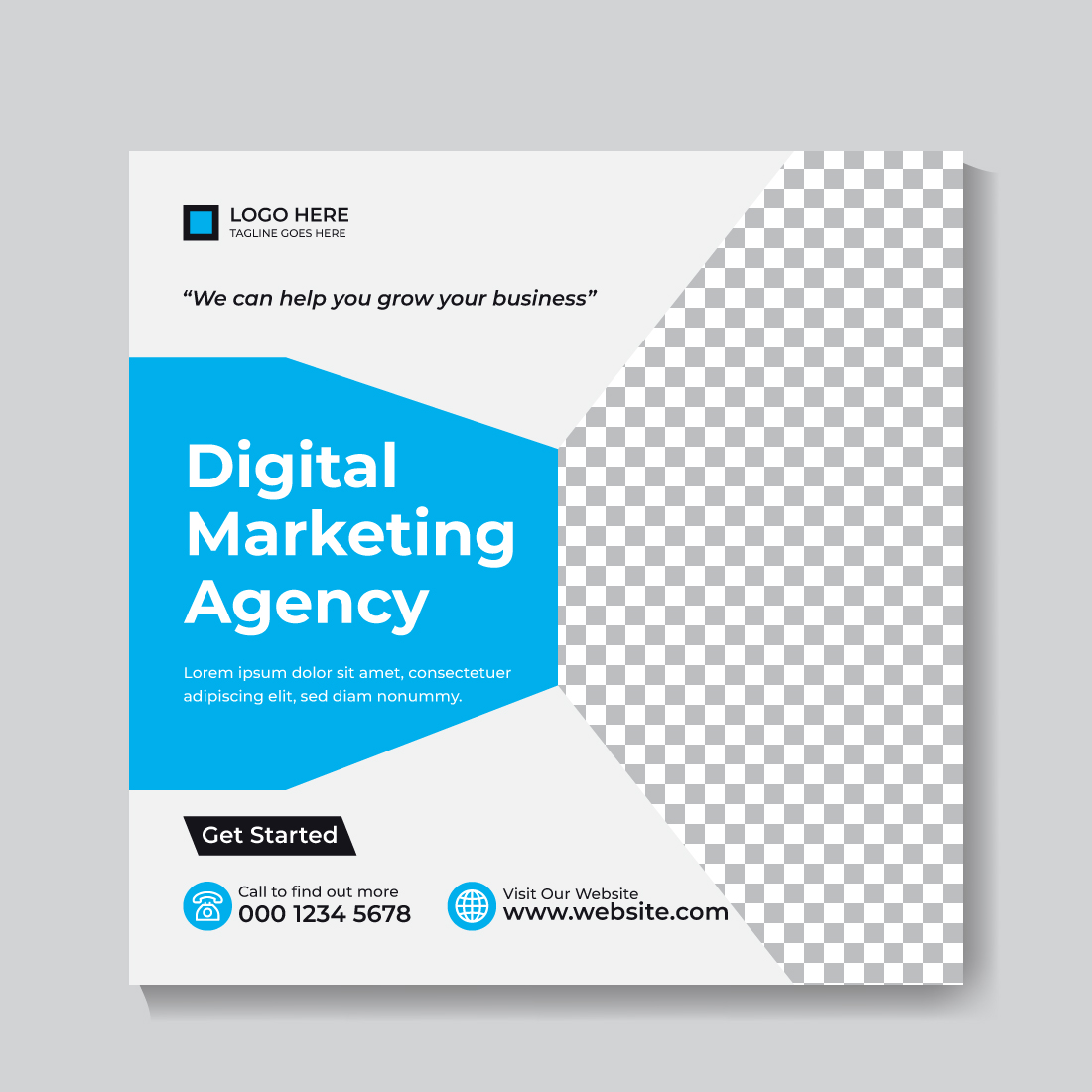 Corporate Modern Digital Marketing Social Media Post Design Template - main cover image.