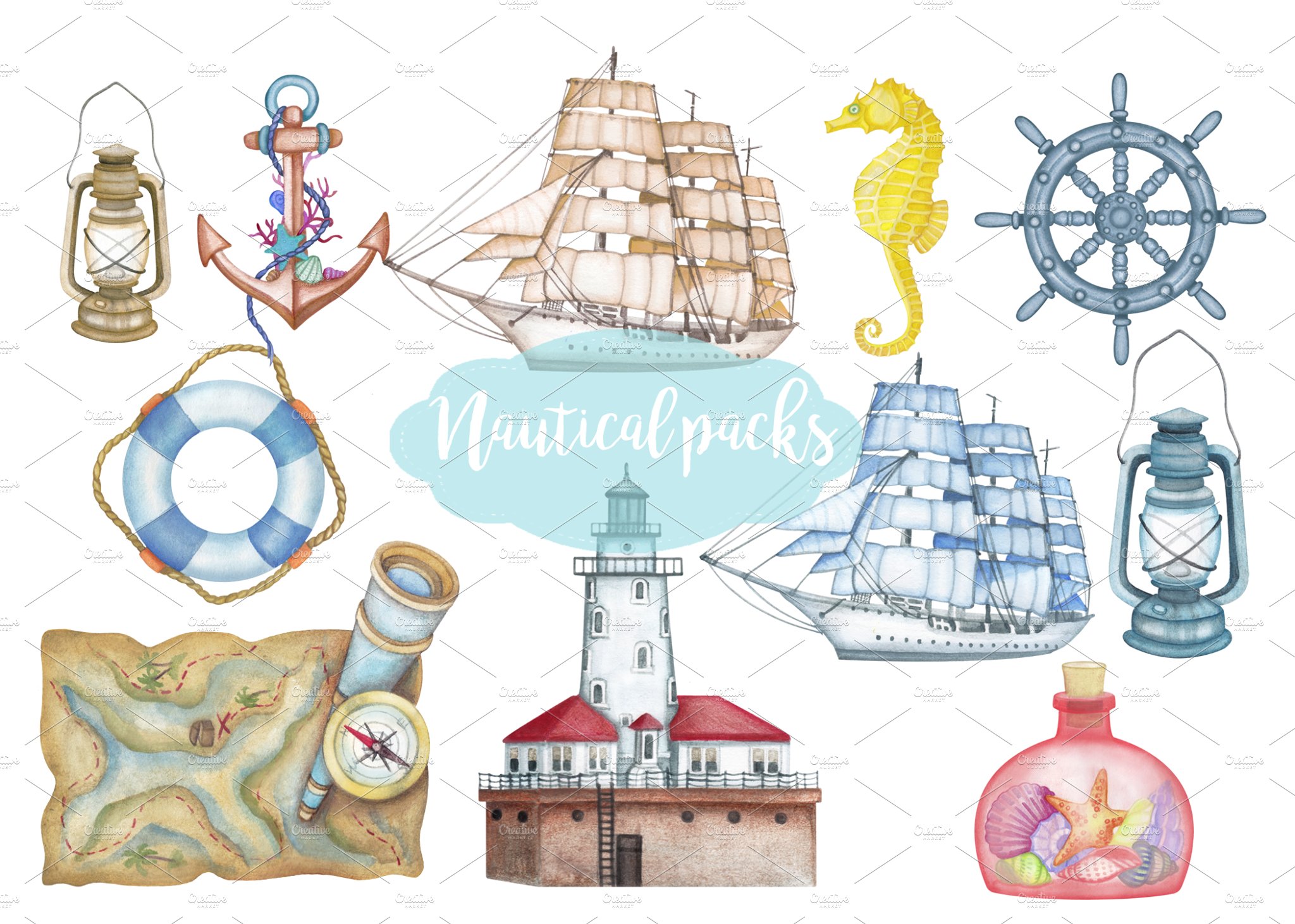 Big nautical packs for your creative projects.