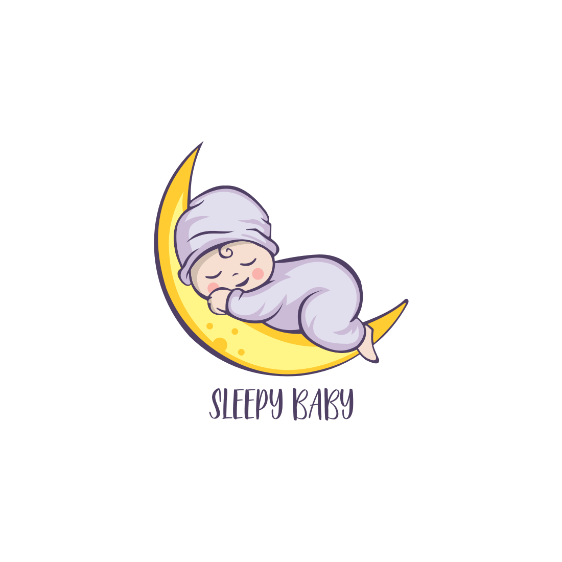 Sleepy Baby Logo Vector - MasterBundles
